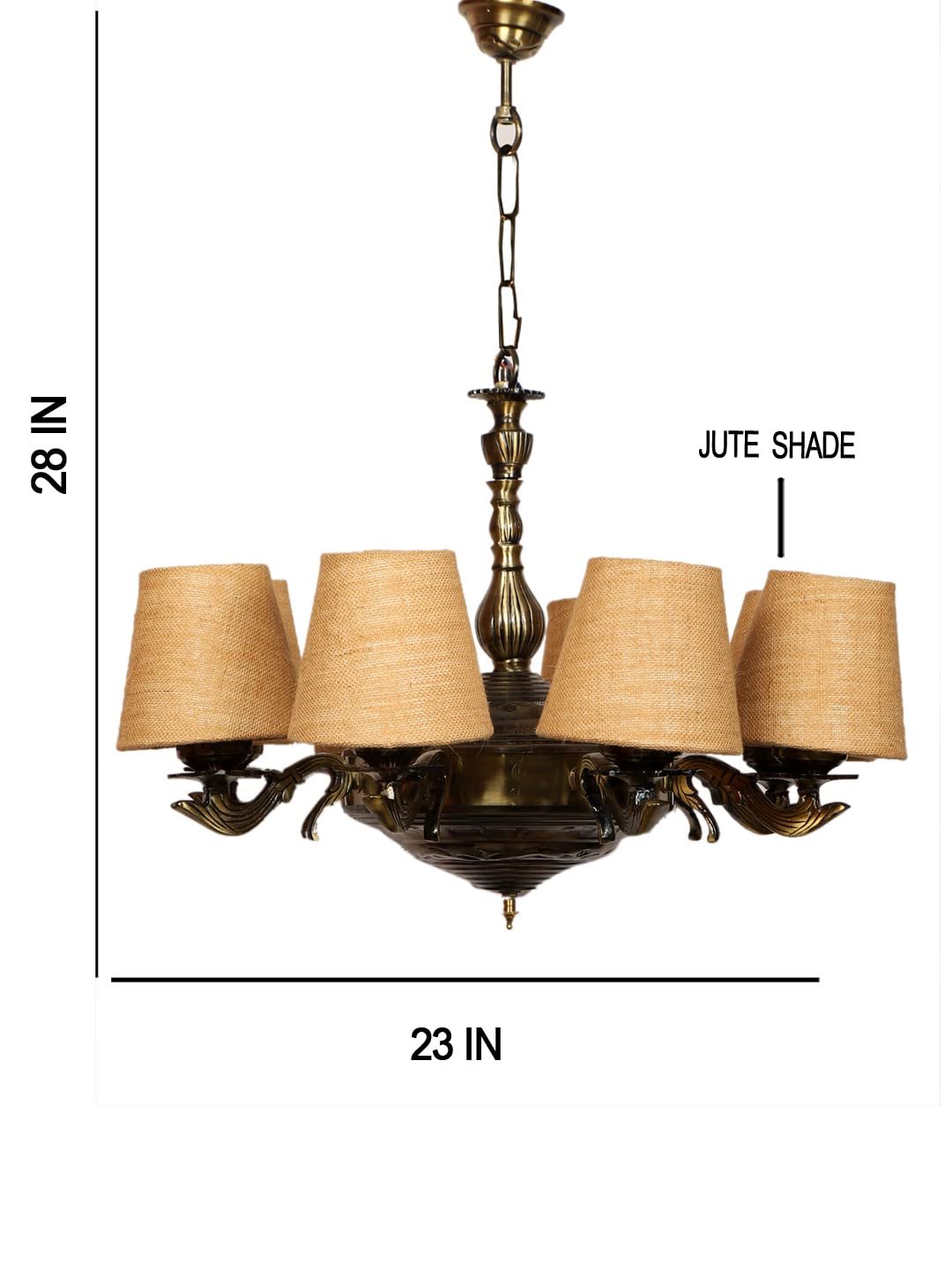 New Era 08 Light Chandelier with Khadi Lamp Shade(ENG38)
