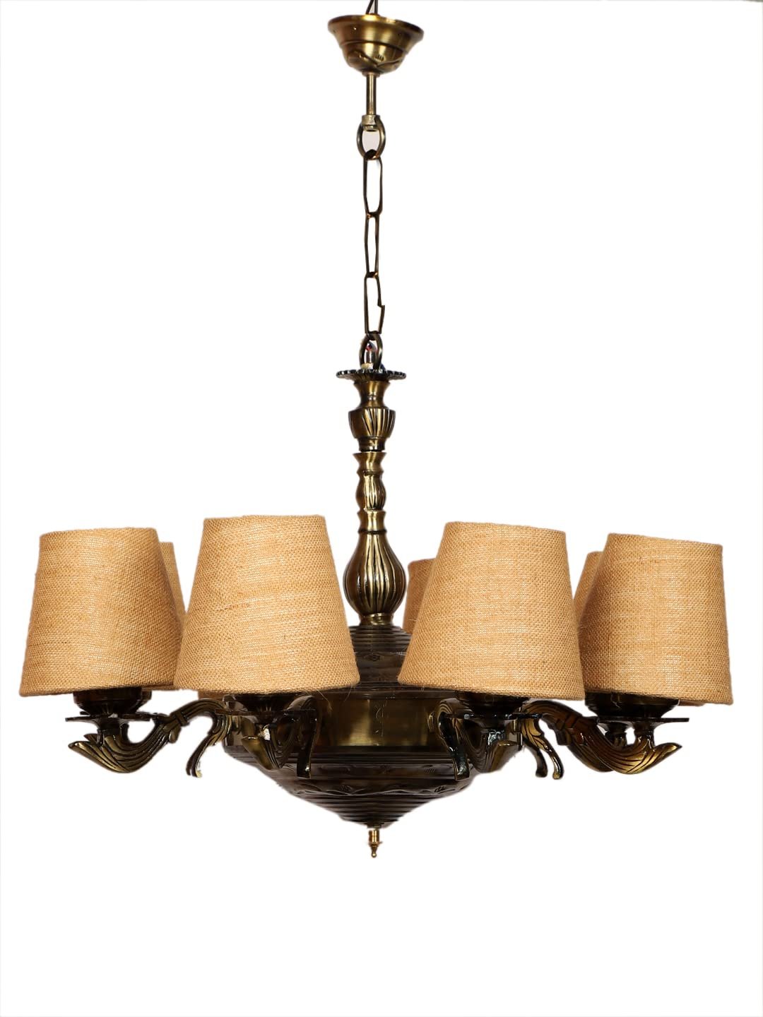 New Era 08 Light Chandelier with Khadi Lamp Shade(ENG38)