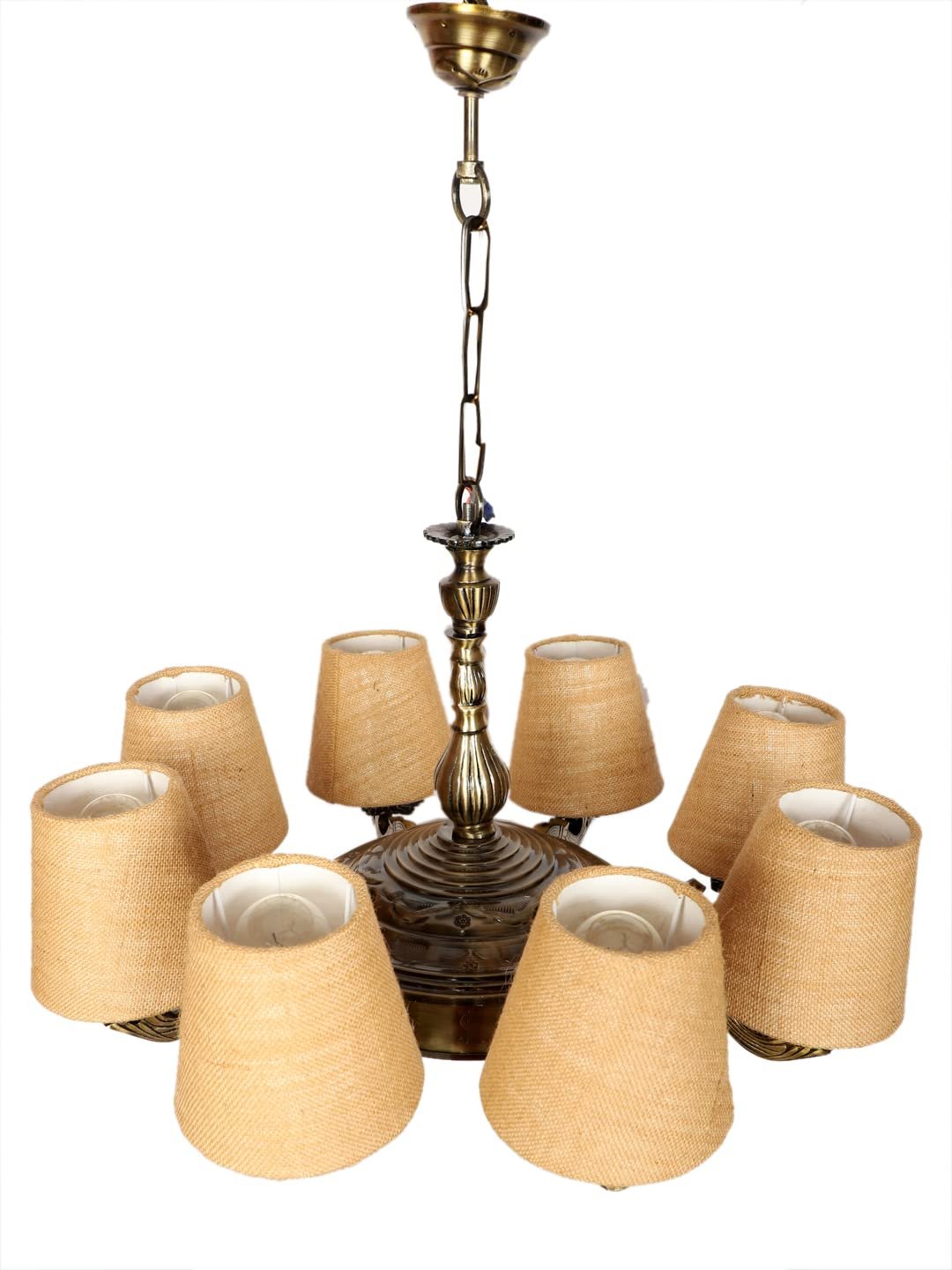 New Era 08 Light Chandelier with Khadi Lamp Shade(ENG38)