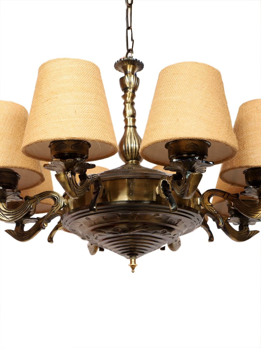 New Era 08 Light Chandelier with Khadi Lamp Shade(ENG38)