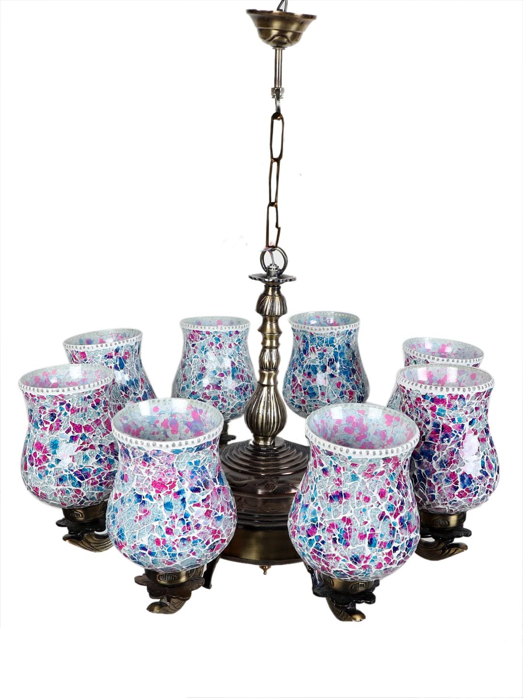 New Era 08 Light Chandelier with Mosaic Glass Shade (ENG39)