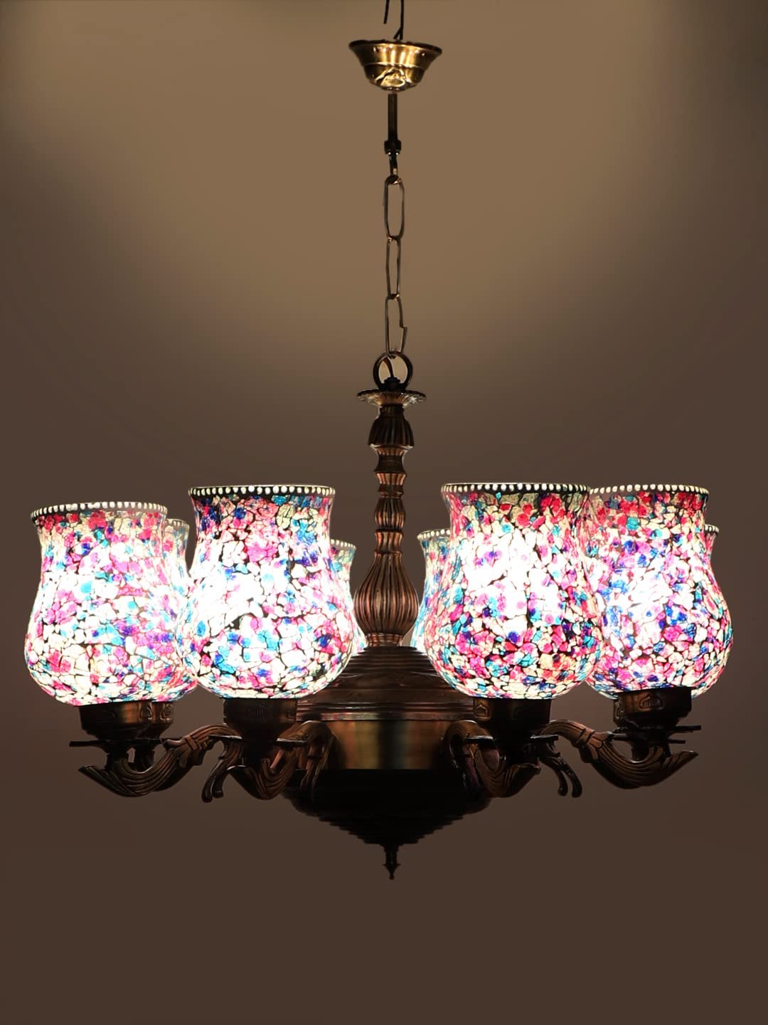 New Era 08 Light Chandelier with Mosaic Glass Shade (ENG39)