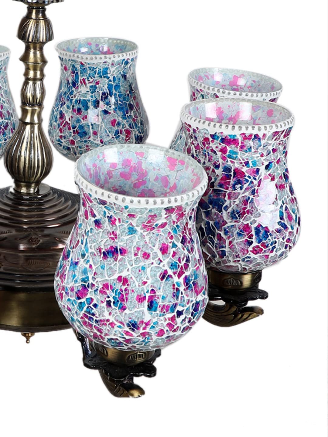 New Era 08 Light Chandelier with Mosaic Glass Shade (ENG39)