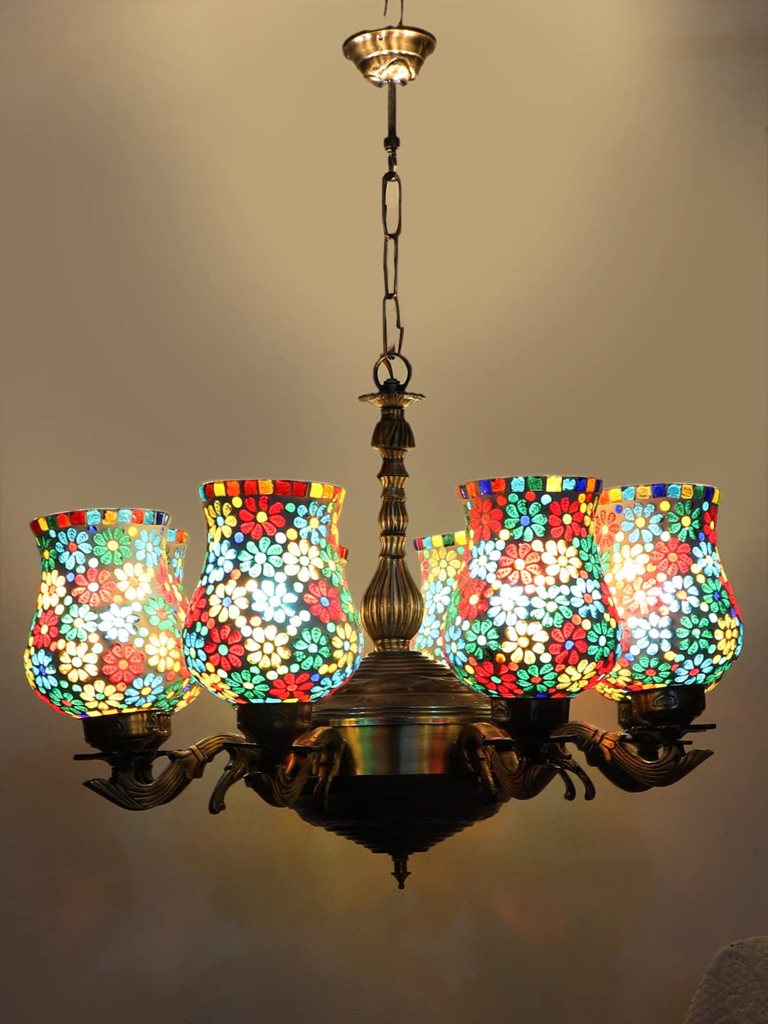 New Era 08 Light Chandelier with Mosaic Glass Shade (ENG40)