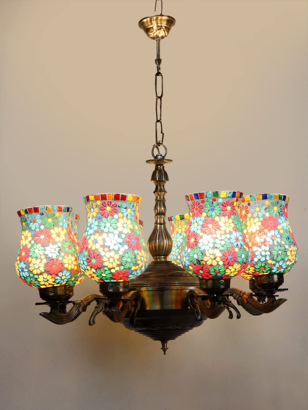 New Era 08 Light Chandelier with Mosaic Glass Shade (ENG40)