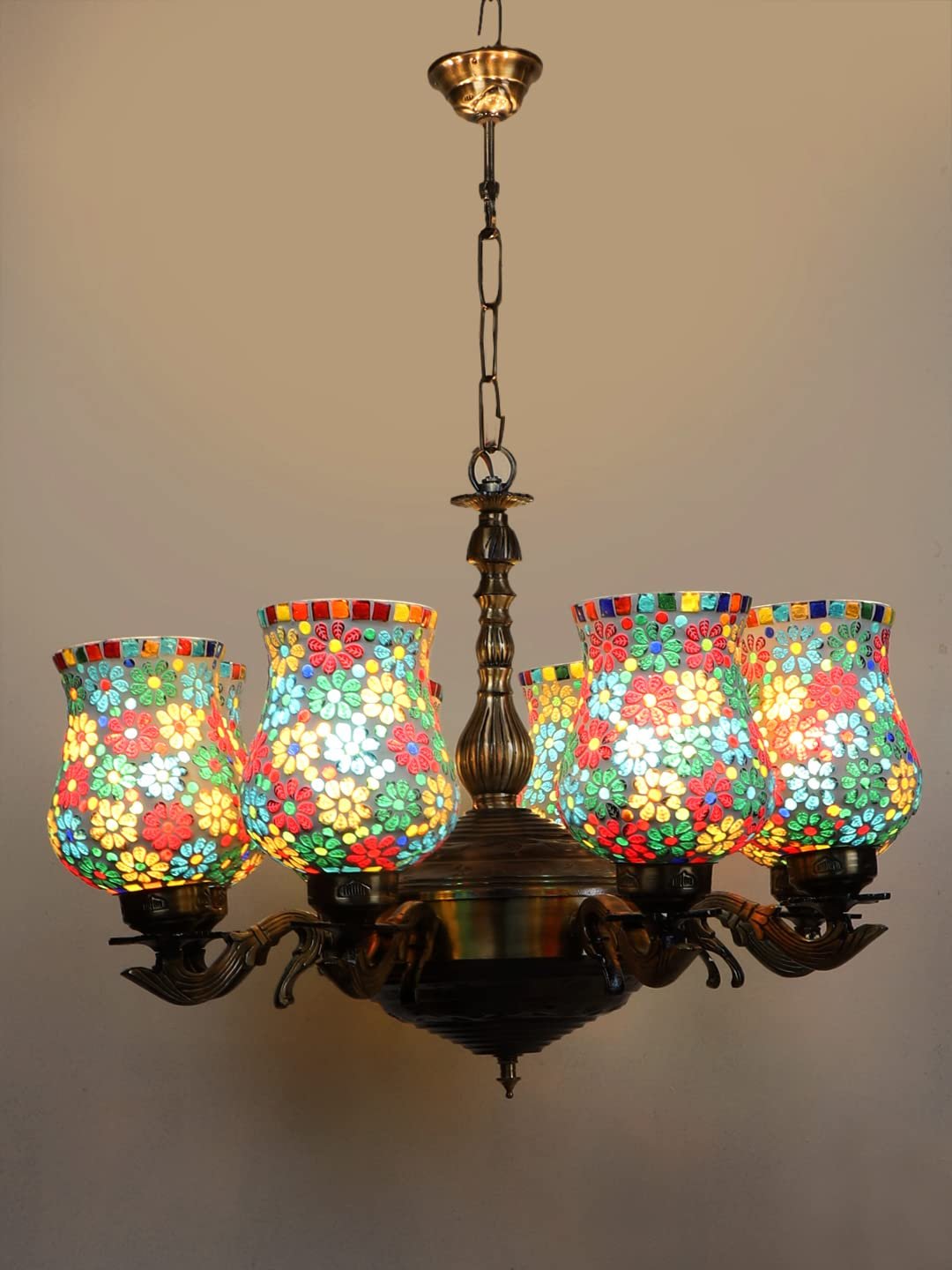 New Era 08 Light Chandelier with Mosaic Glass Shade (ENG40)