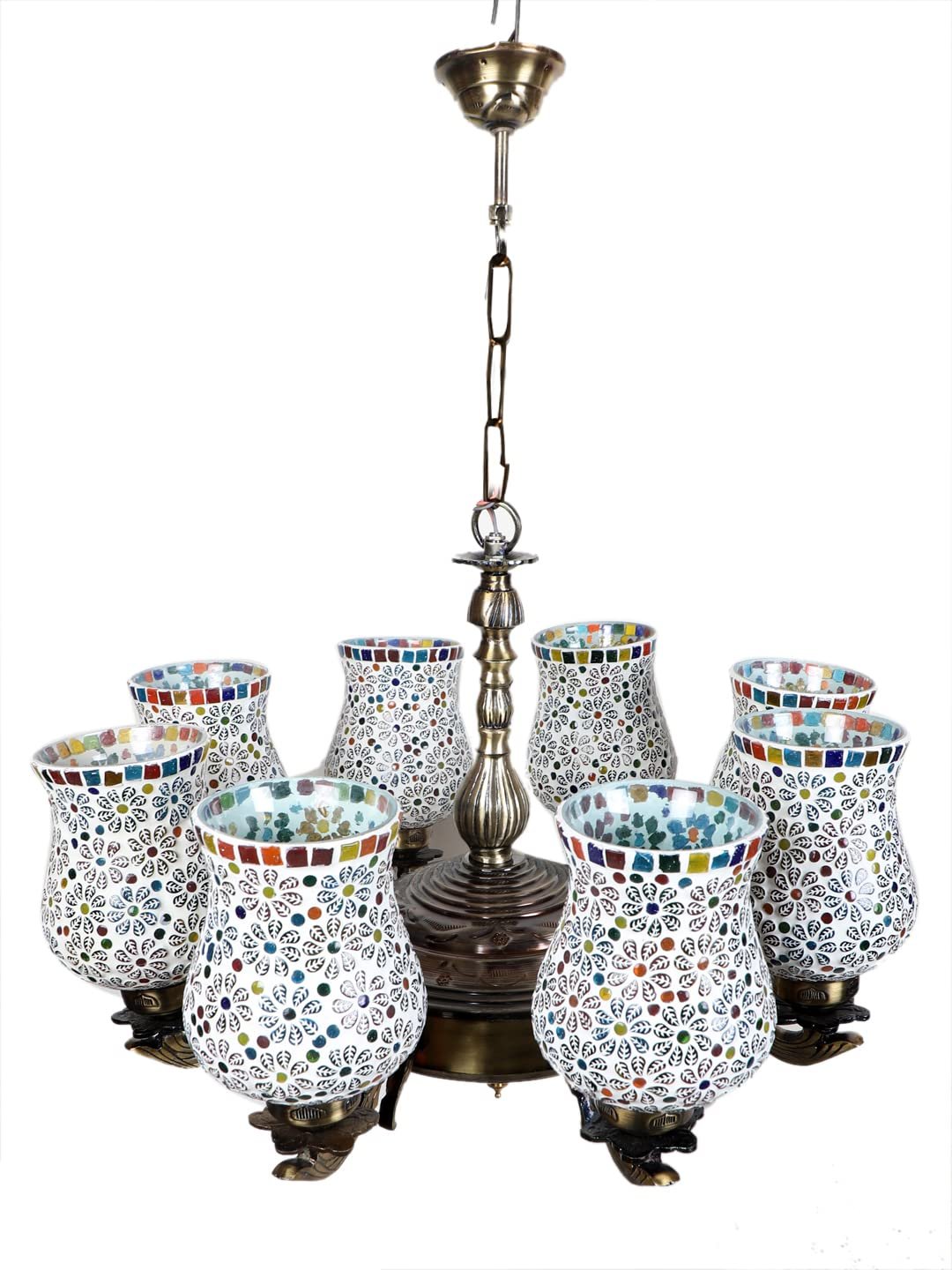 New Era 08 Light Chandelier with Mosaic Glass Shade (ENG40)
