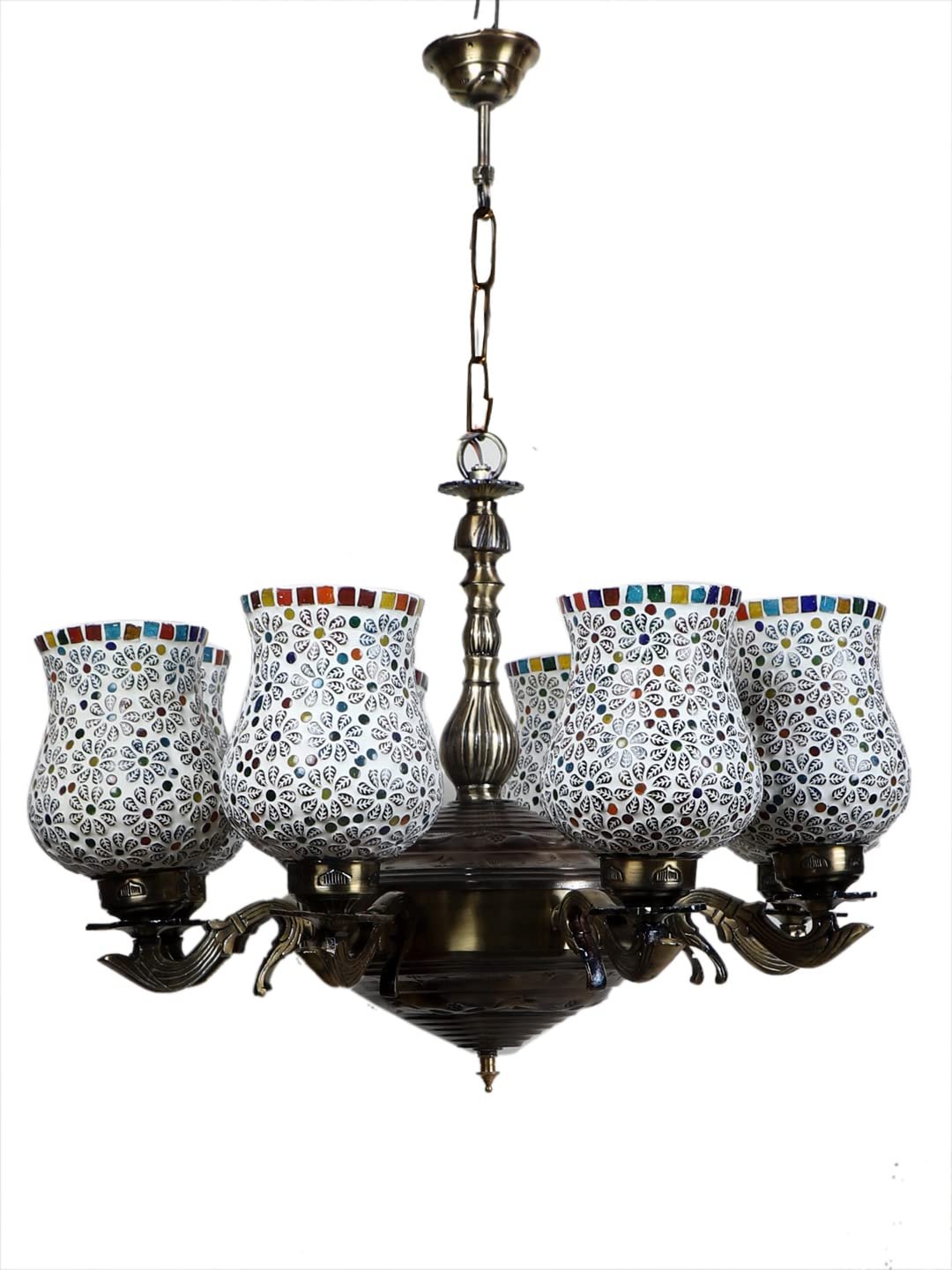 New Era 08 Light Chandelier with Mosaic Glass Shade (ENG40)