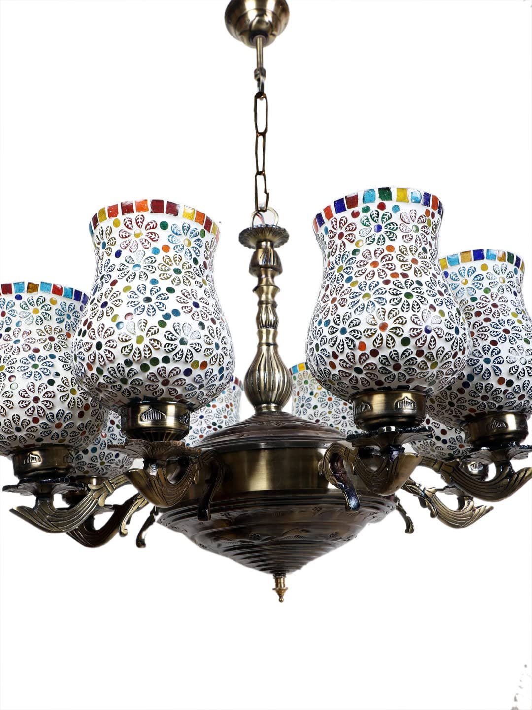 New Era 08 Light Chandelier with Mosaic Glass Shade (ENG40)