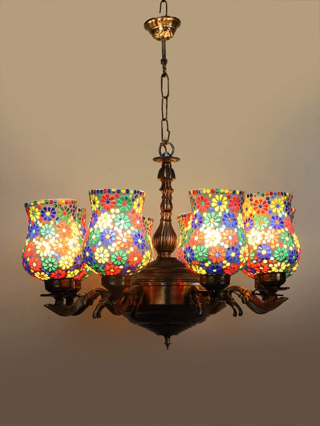 New Era 08 Light Chandelier with Mosaic Glass Shade (ENG41)