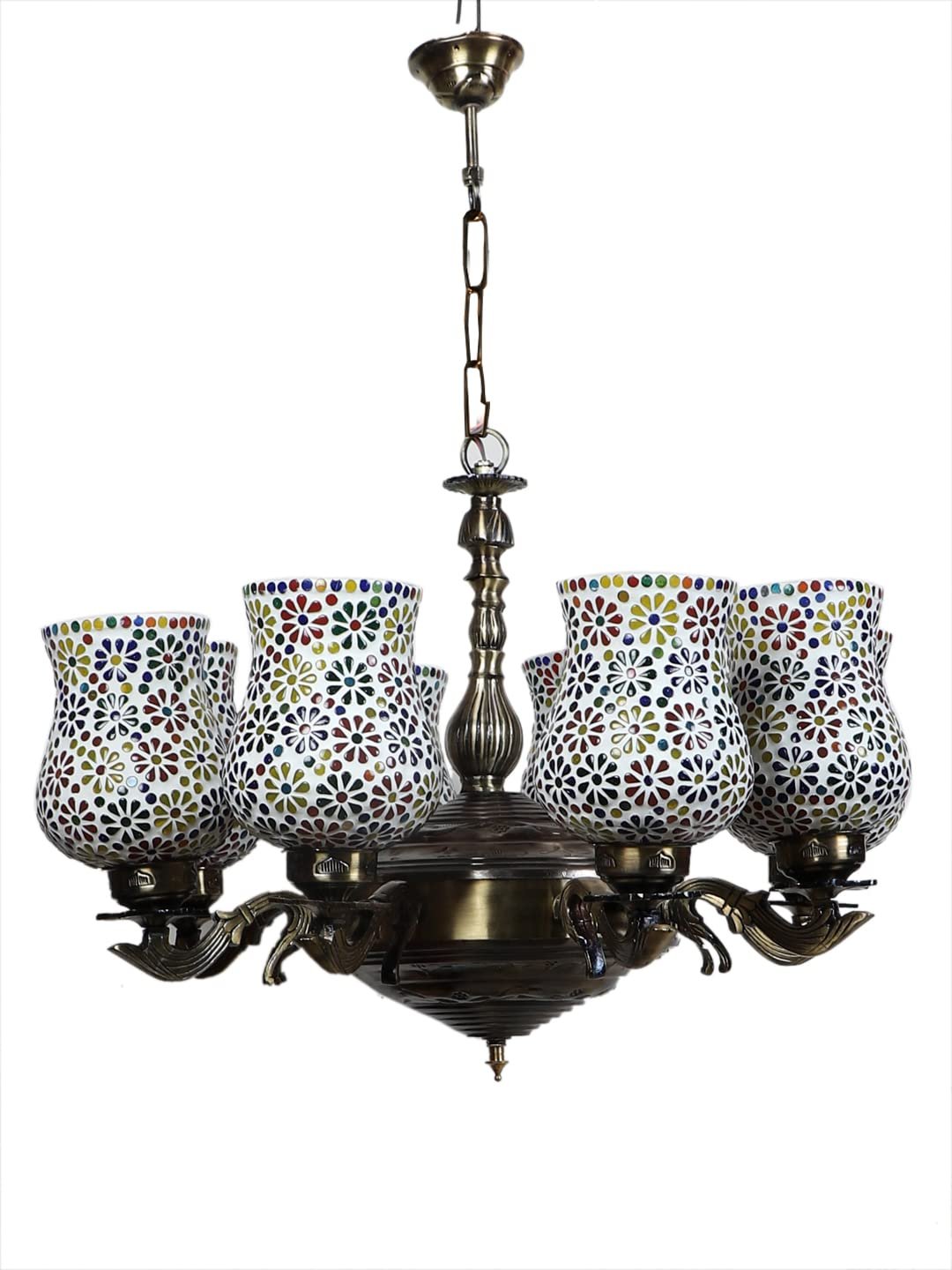 New Era 08 Light Chandelier with Mosaic Glass Shade (ENG41)