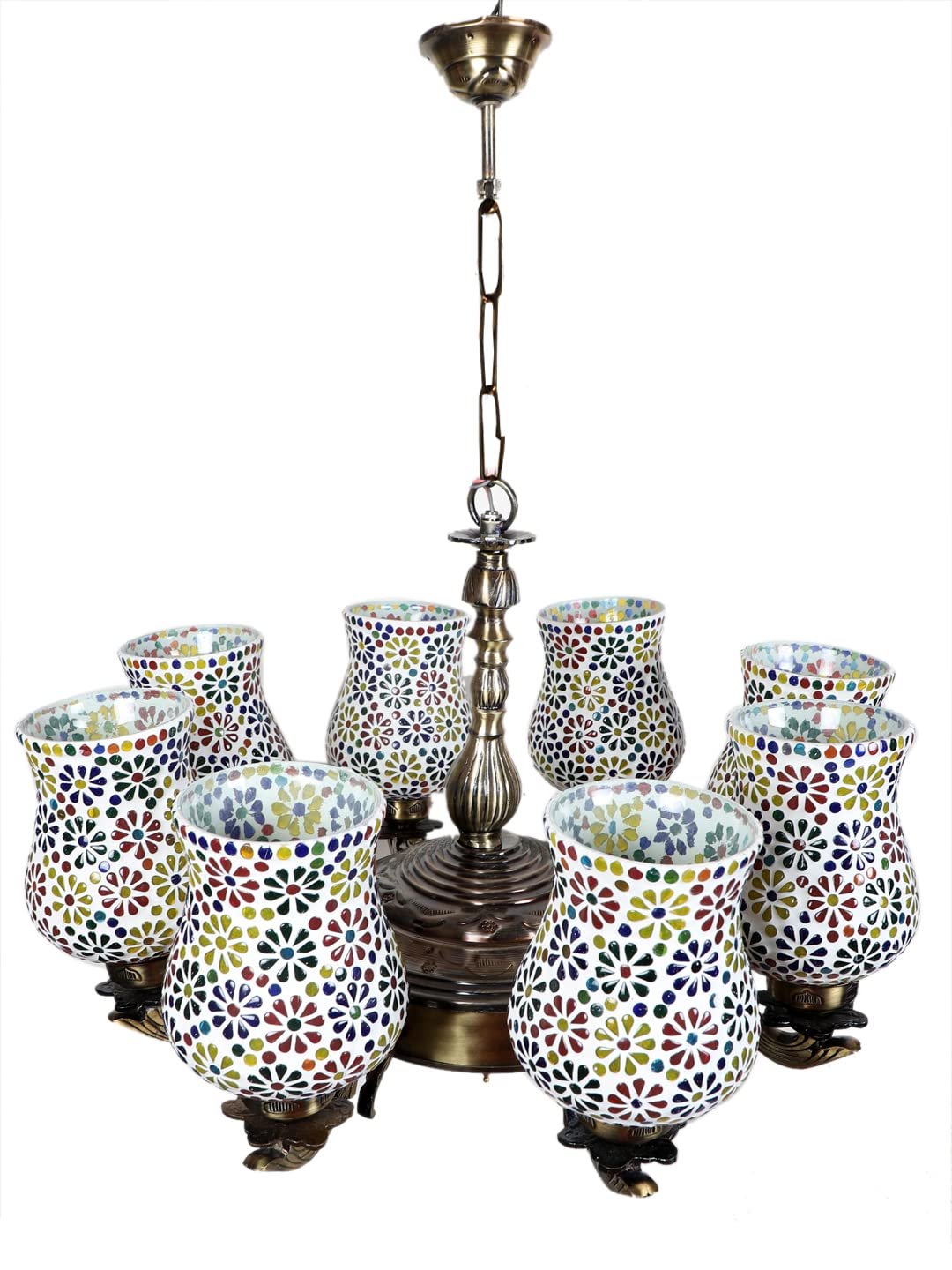 New Era 08 Light Chandelier with Mosaic Glass Shade (ENG41)