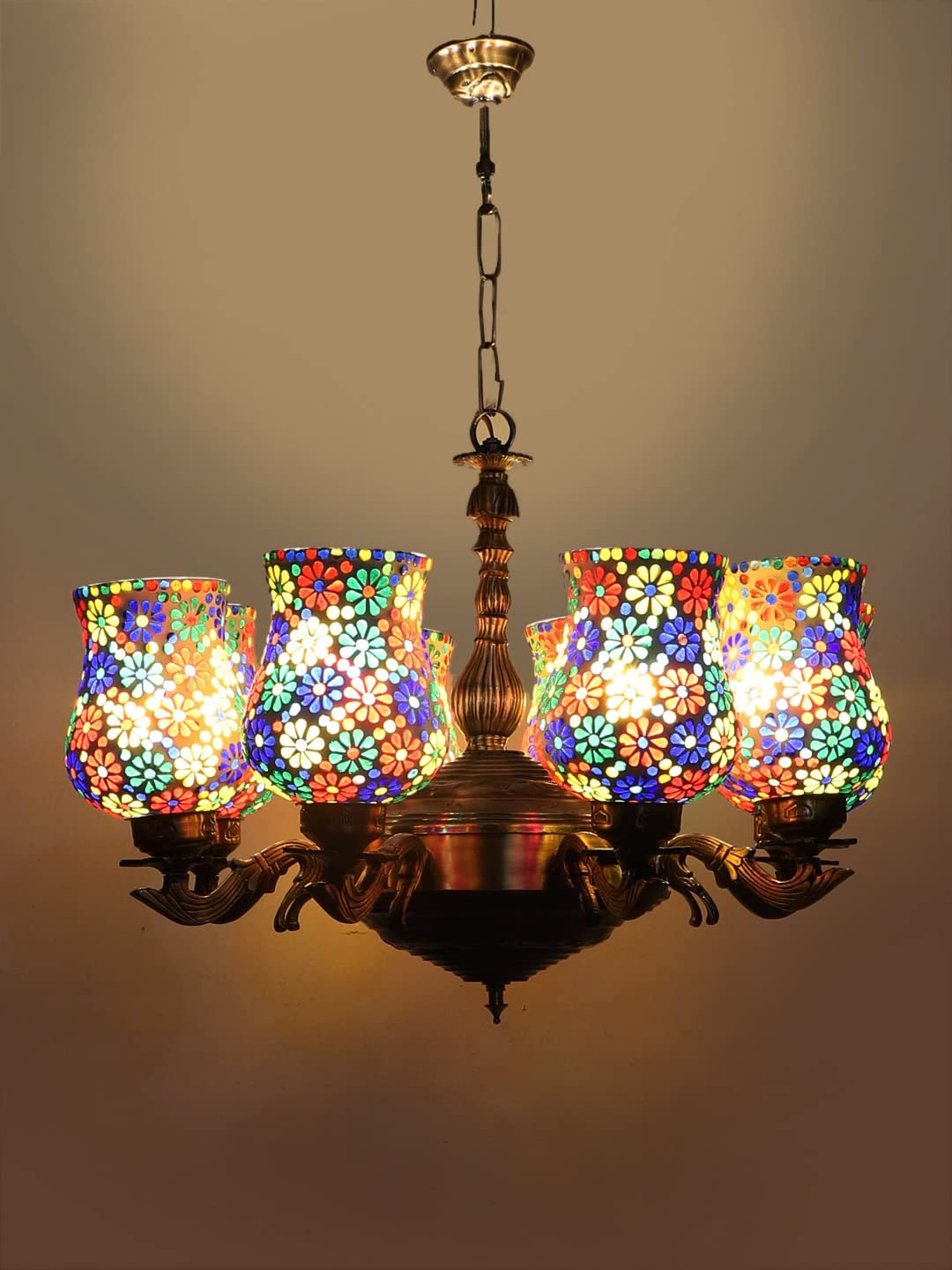 New Era 08 Light Chandelier with Mosaic Glass Shade (ENG41)
