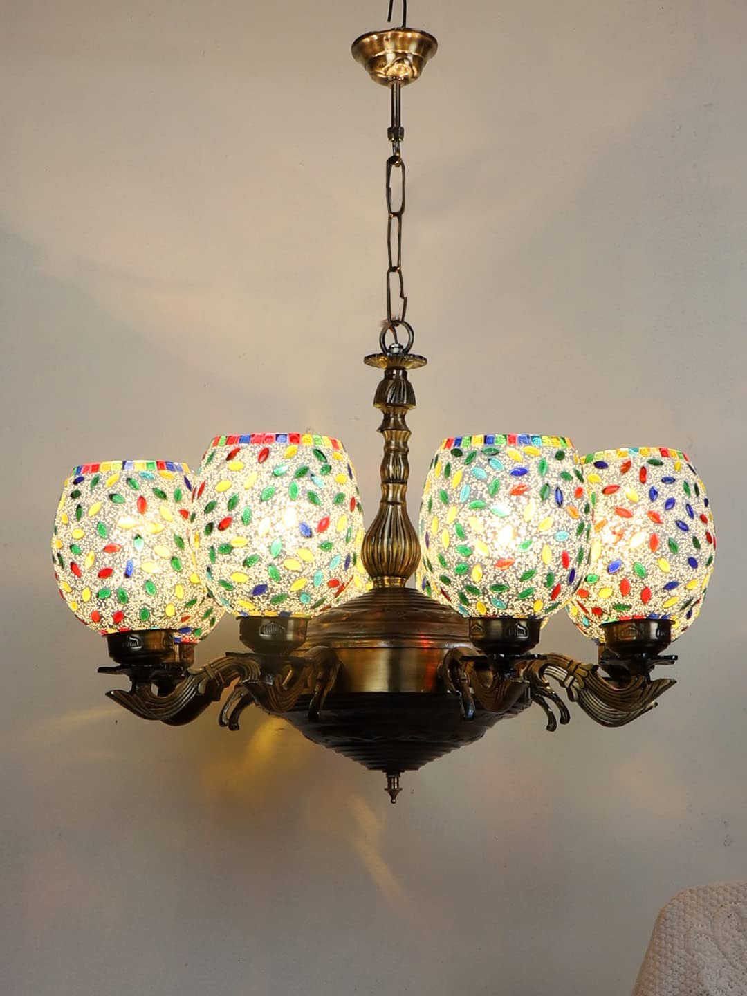 New Era 08 Light Chandelier with Mosaic Glass Shade (ENG42)