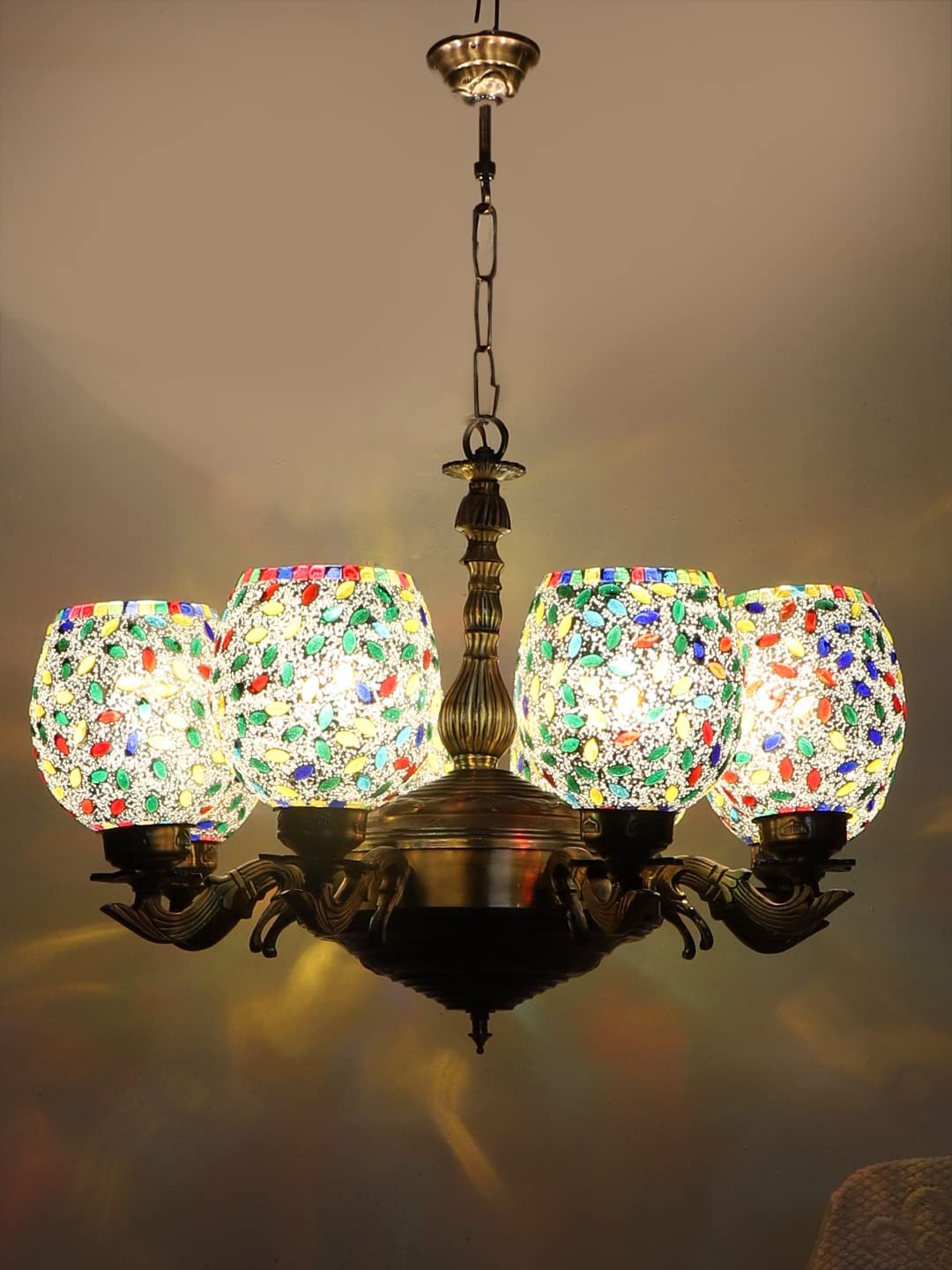 New Era 08 Light Chandelier with Mosaic Glass Shade (ENG42)