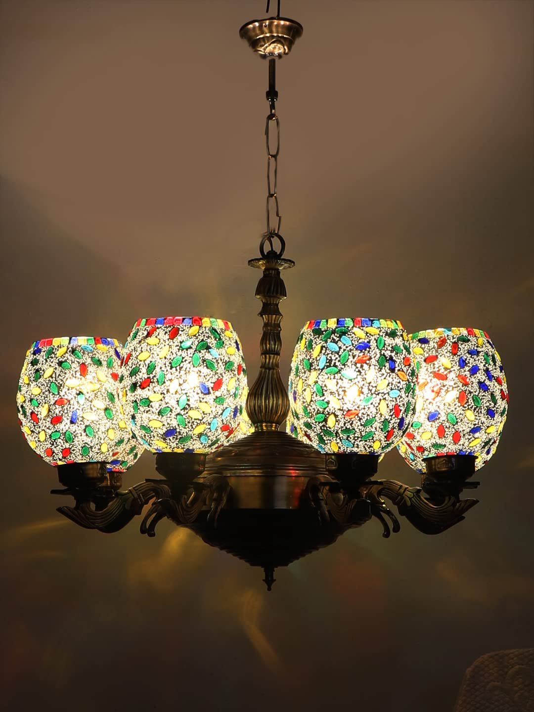 New Era 08 Light Chandelier with Mosaic Glass Shade (ENG42)