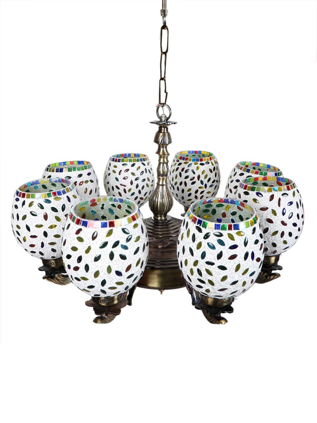 New Era 08 Light Chandelier with Mosaic Glass Shade (ENG42)