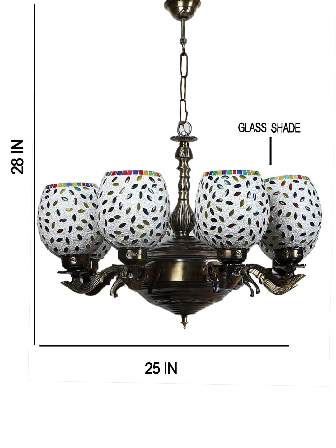 New Era 08 Light Chandelier with Mosaic Glass Shade (ENG42)