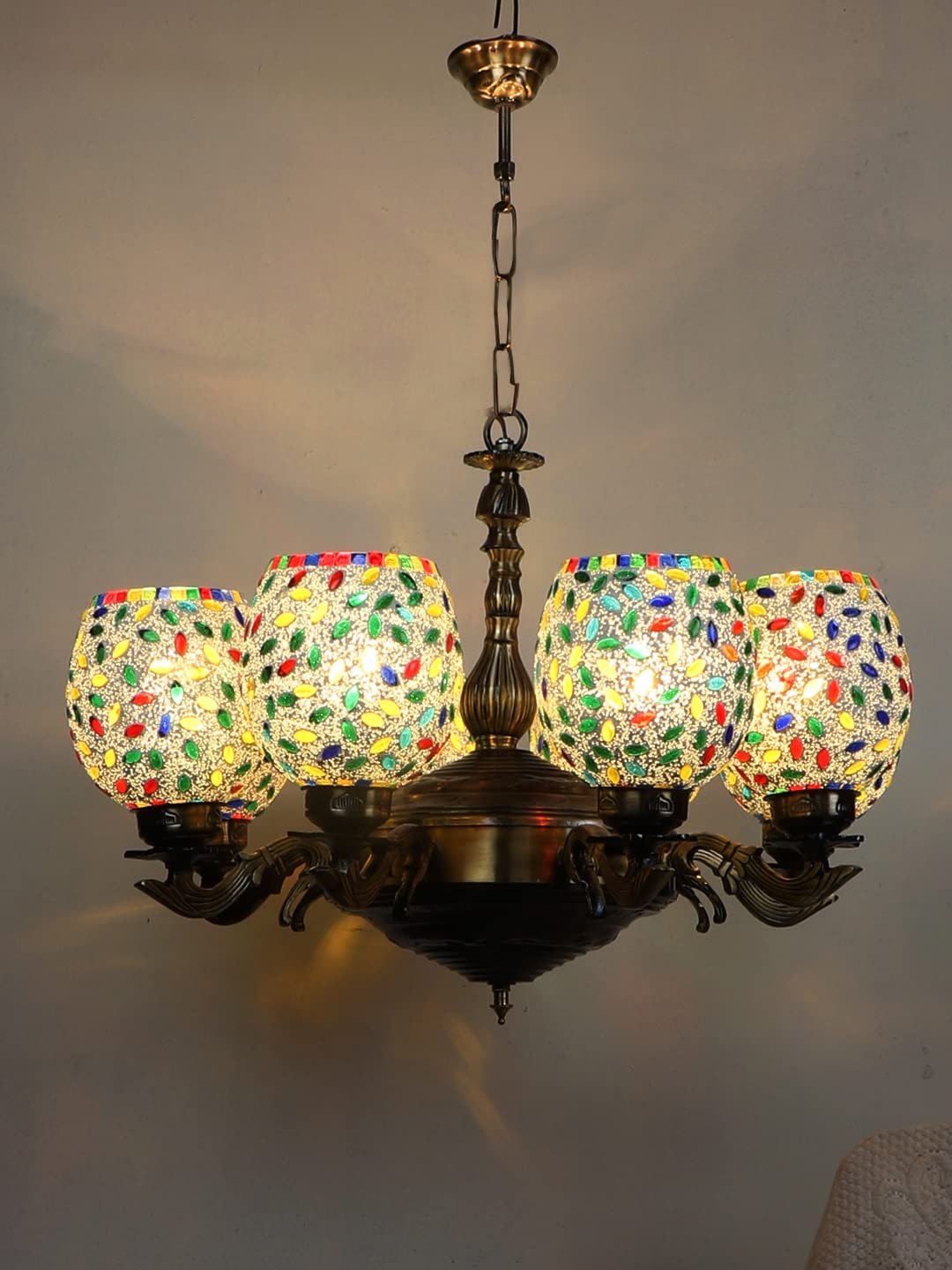New Era 08 Light Chandelier with Mosaic Glass Shade (ENG42)