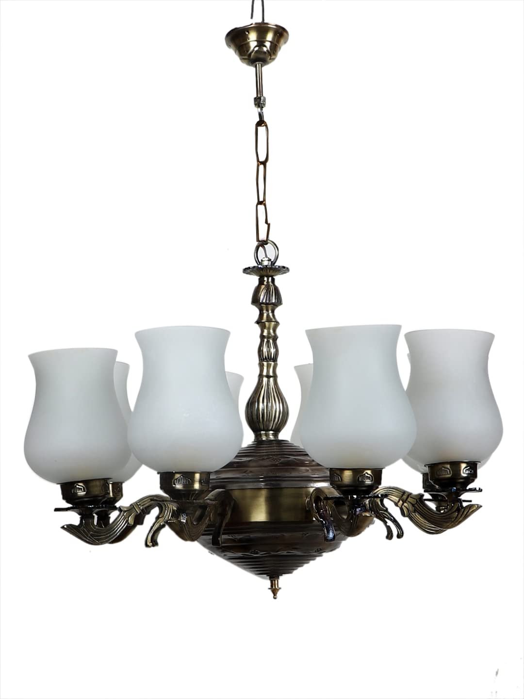 New Era 08 Light Chandelier with Milky Glass Shade (ENG44)