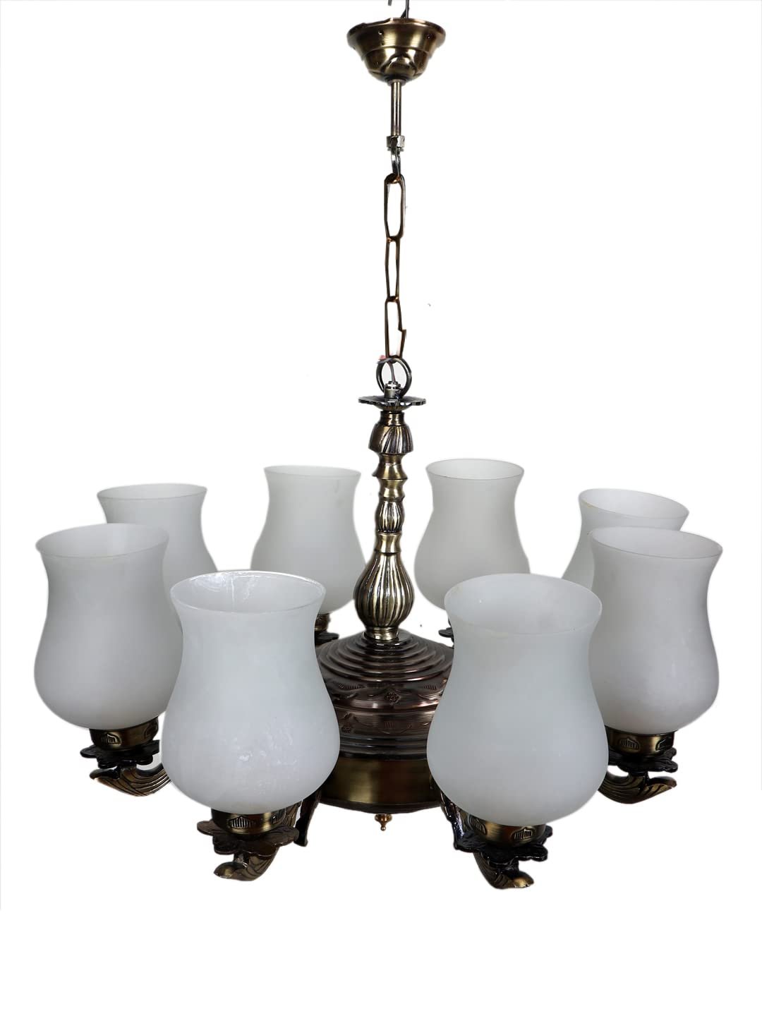New Era 08 Light Chandelier with Milky Glass Shade (ENG44)
