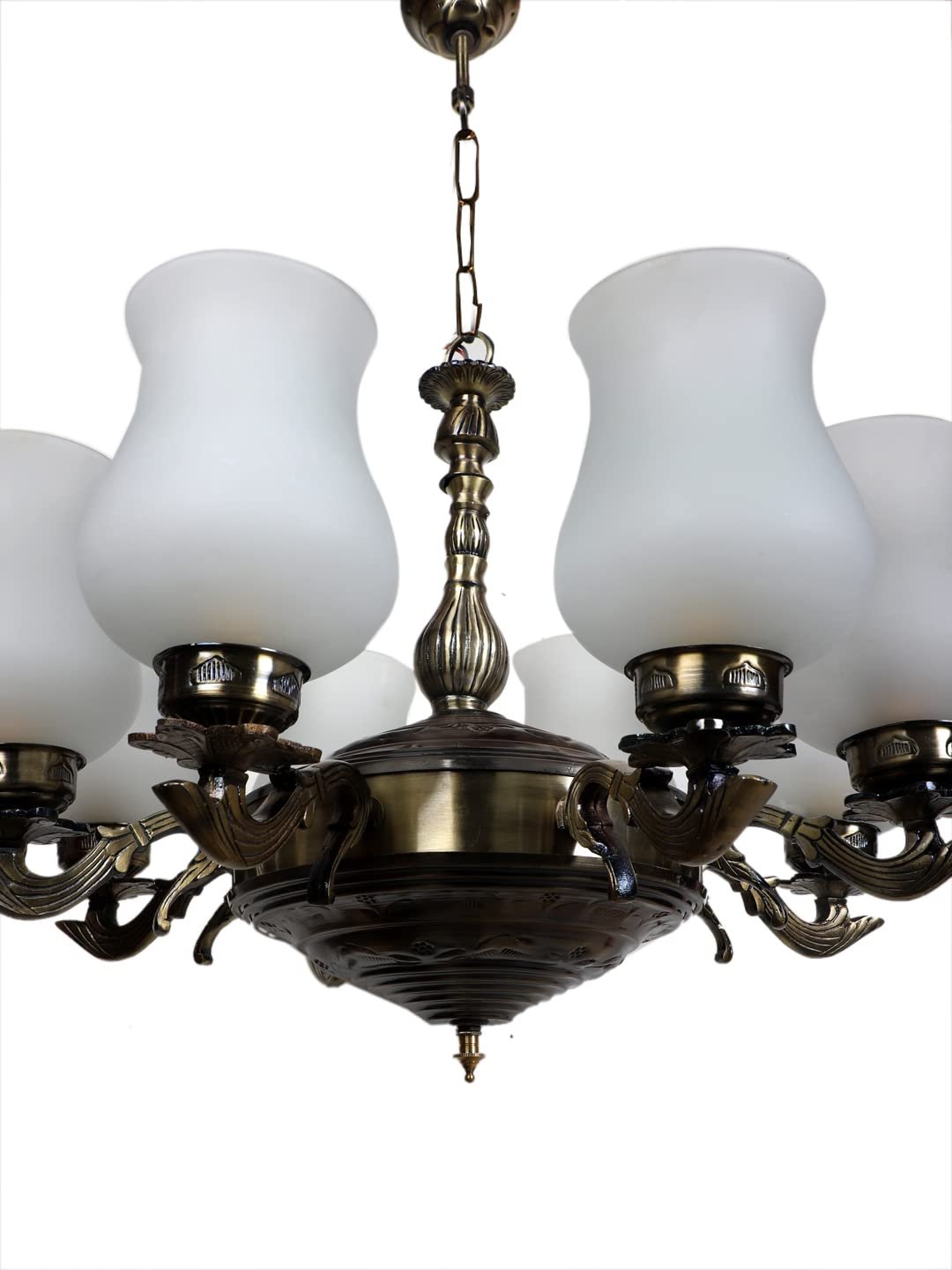 New Era 08 Light Chandelier with Milky Glass Shade (ENG44)