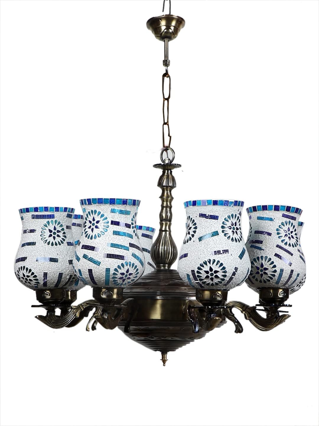 New Era 08 Light Chandelier with Mosaic Glass Shade (ENG45)