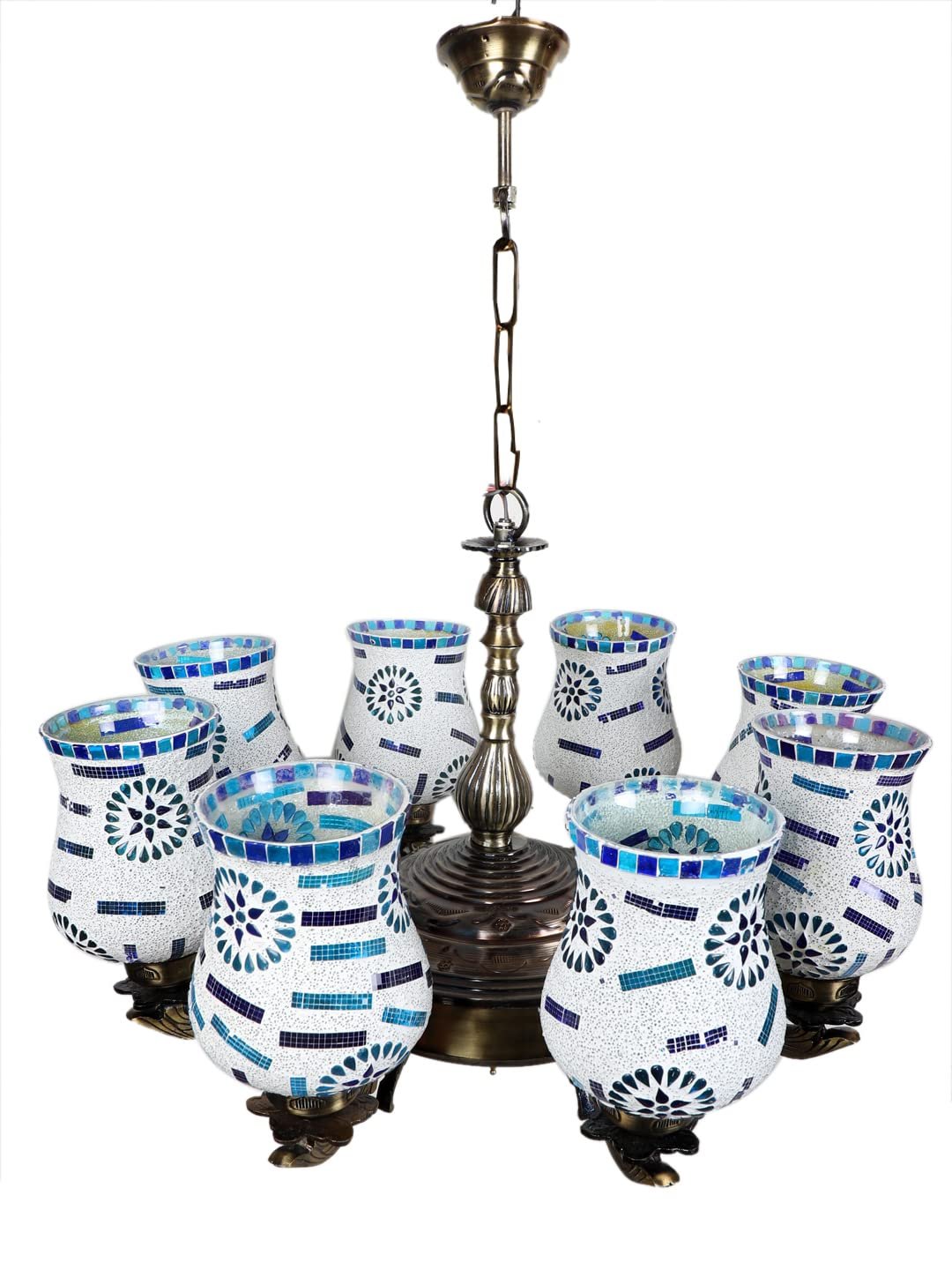 New Era 08 Light Chandelier with Mosaic Glass Shade (ENG45)