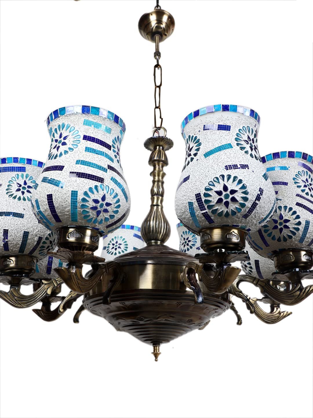 New Era 08 Light Chandelier with Mosaic Glass Shade (ENG45)