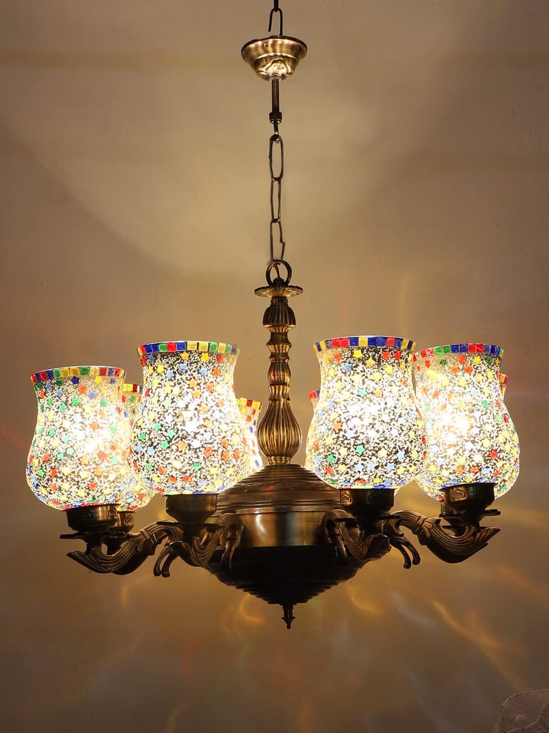 New Era 08 Light Chandelier with Mosaic Glass Shade (ENG46)