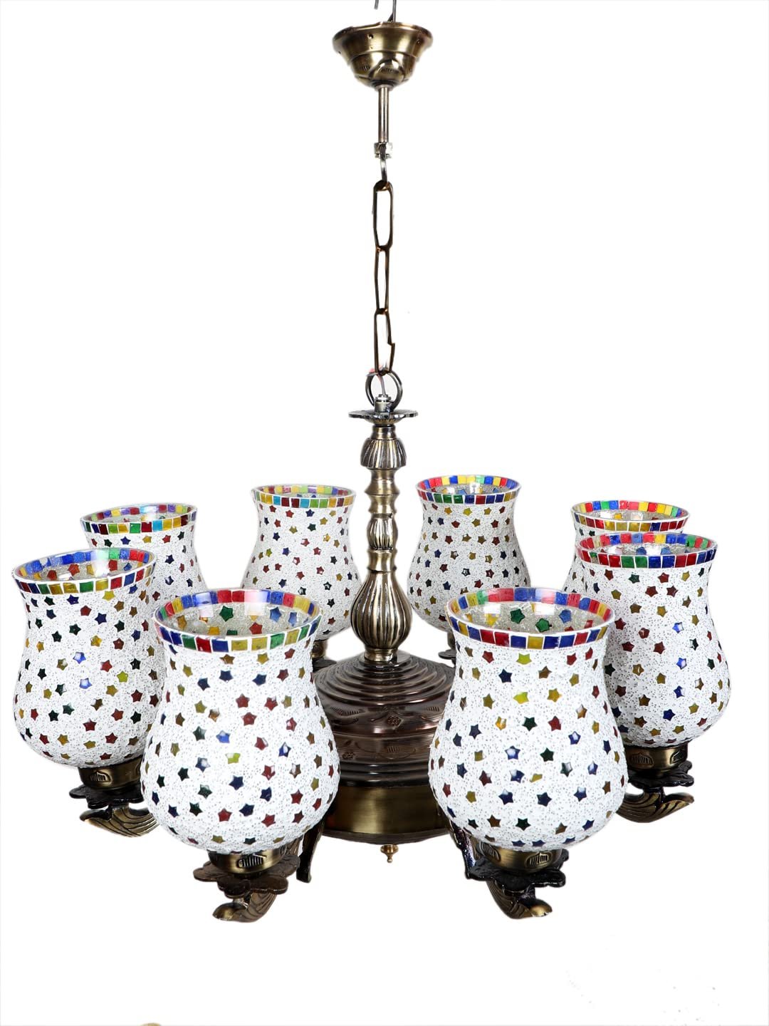 New Era 08 Light Chandelier with Mosaic Glass Shade (ENG46)