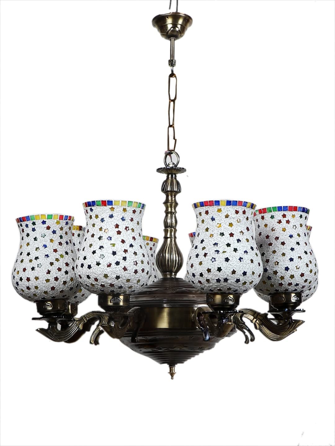 New Era 08 Light Chandelier with Mosaic Glass Shade (ENG46)
