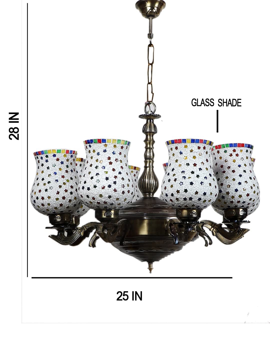New Era 08 Light Chandelier with Mosaic Glass Shade (ENG46)