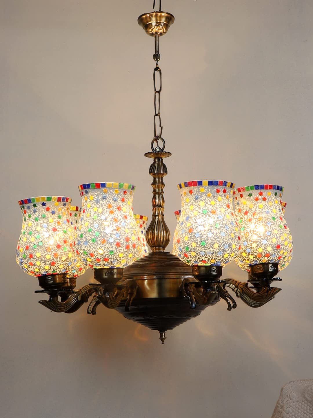 New Era 08 Light Chandelier with Mosaic Glass Shade (ENG46)