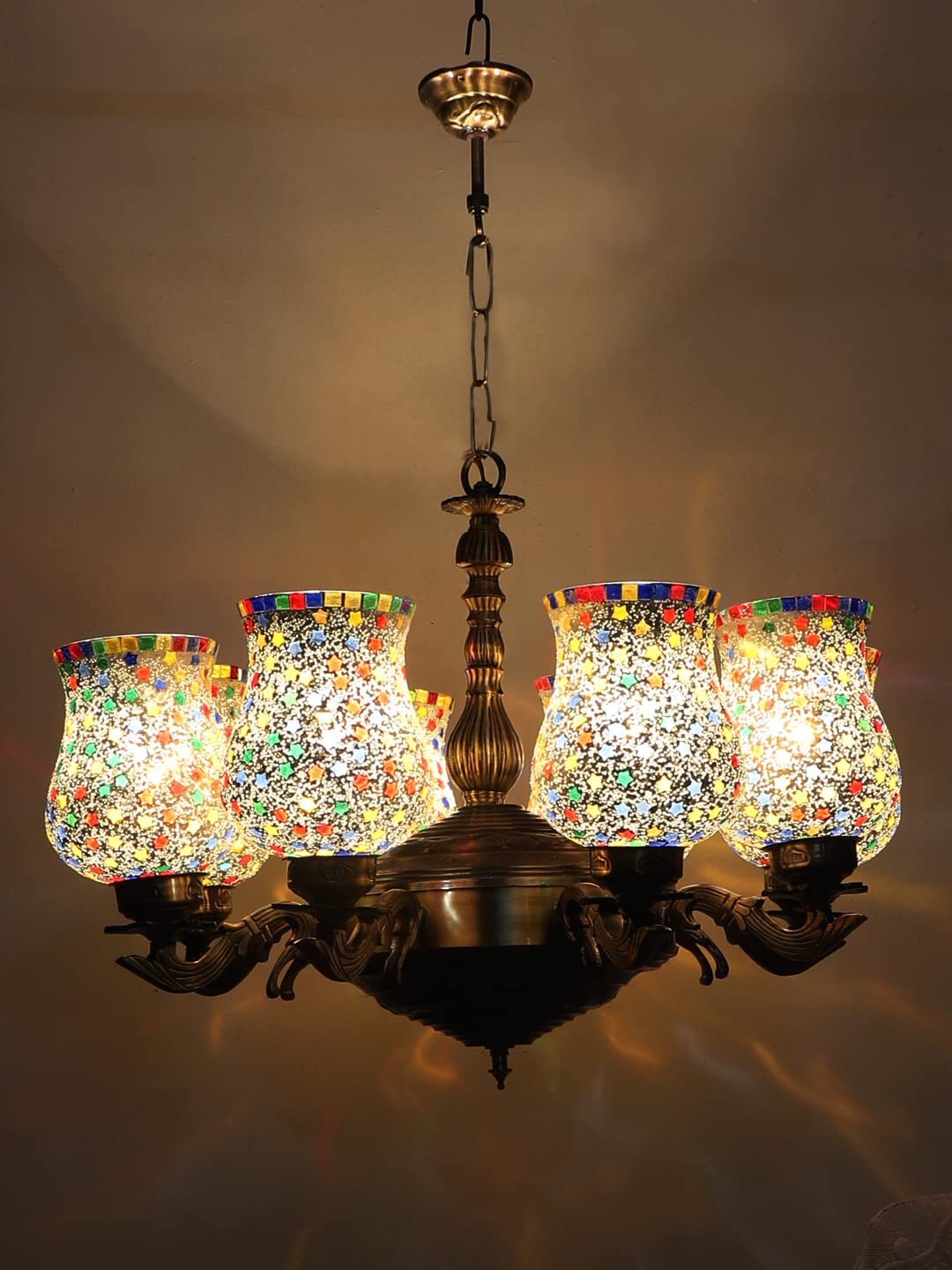 New Era 08 Light Chandelier with Mosaic Glass Shade (ENG46)