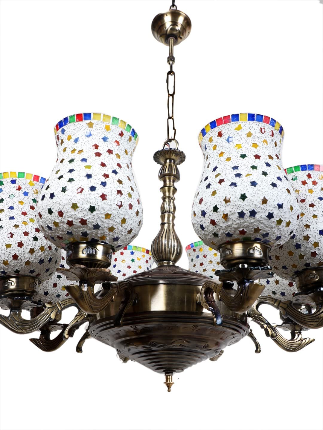 New Era 08 Light Chandelier with Mosaic Glass Shade (ENG46)