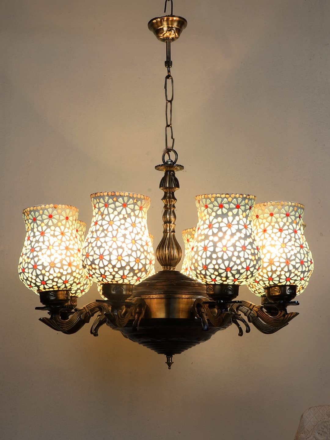 New Era 08 Light Chandelier with Mosaic Glass Shade (ENG47)