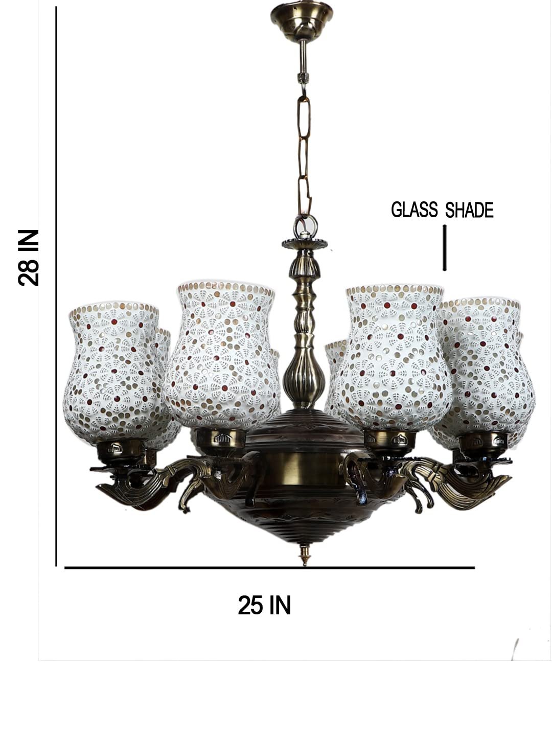 New Era 08 Light Chandelier with Mosaic Glass Shade (ENG47)