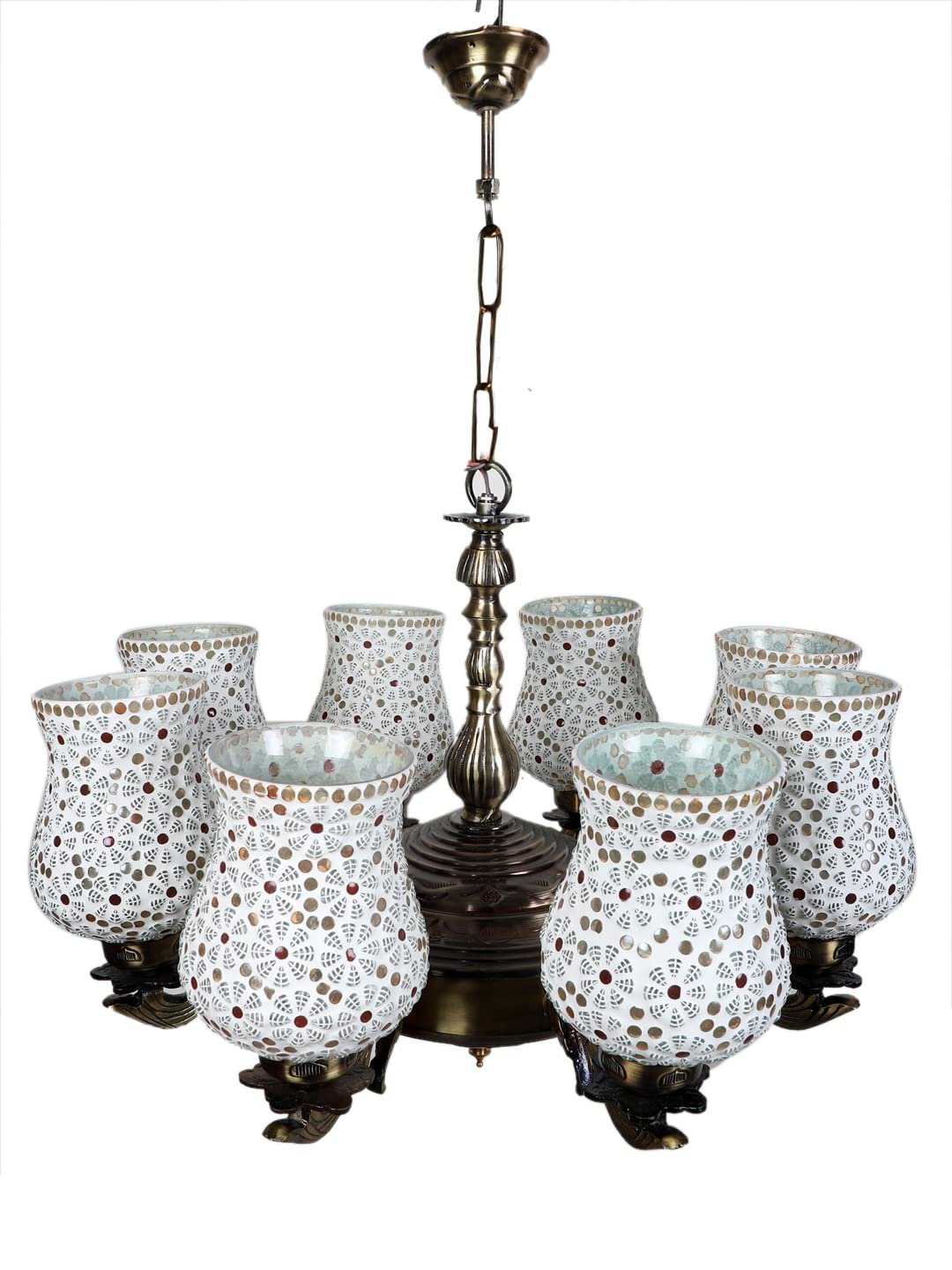 New Era 08 Light Chandelier with Mosaic Glass Shade (ENG47)
