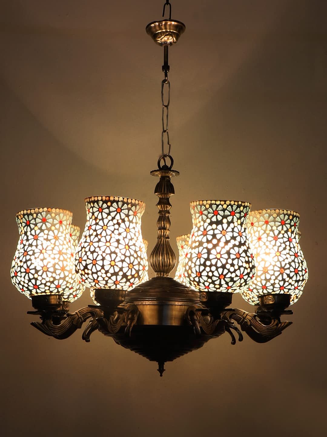 New Era 08 Light Chandelier with Mosaic Glass Shade (ENG47)
