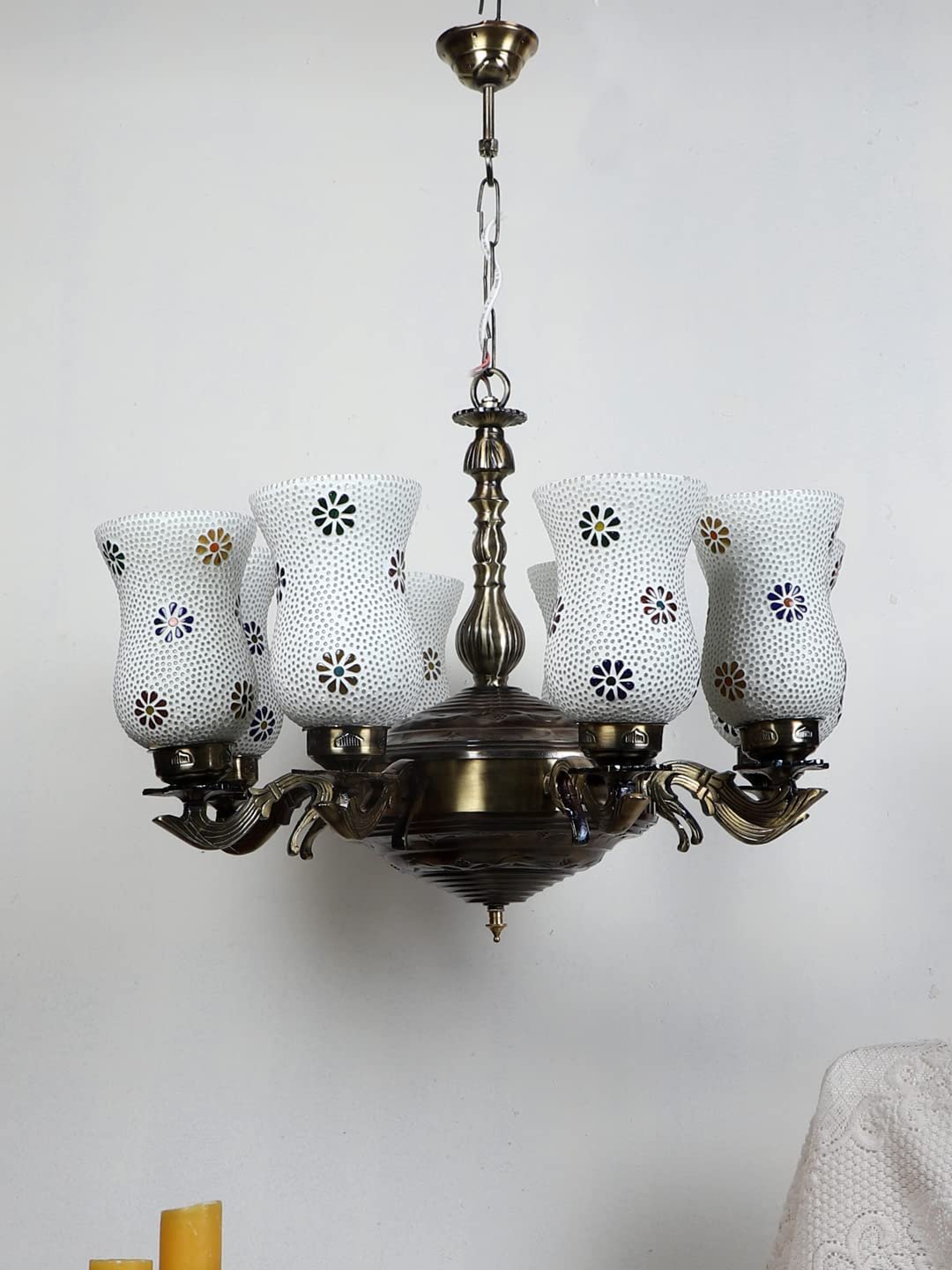 New Era 08 Light Chandelier with Mosaic Glass Shade (ENG48)