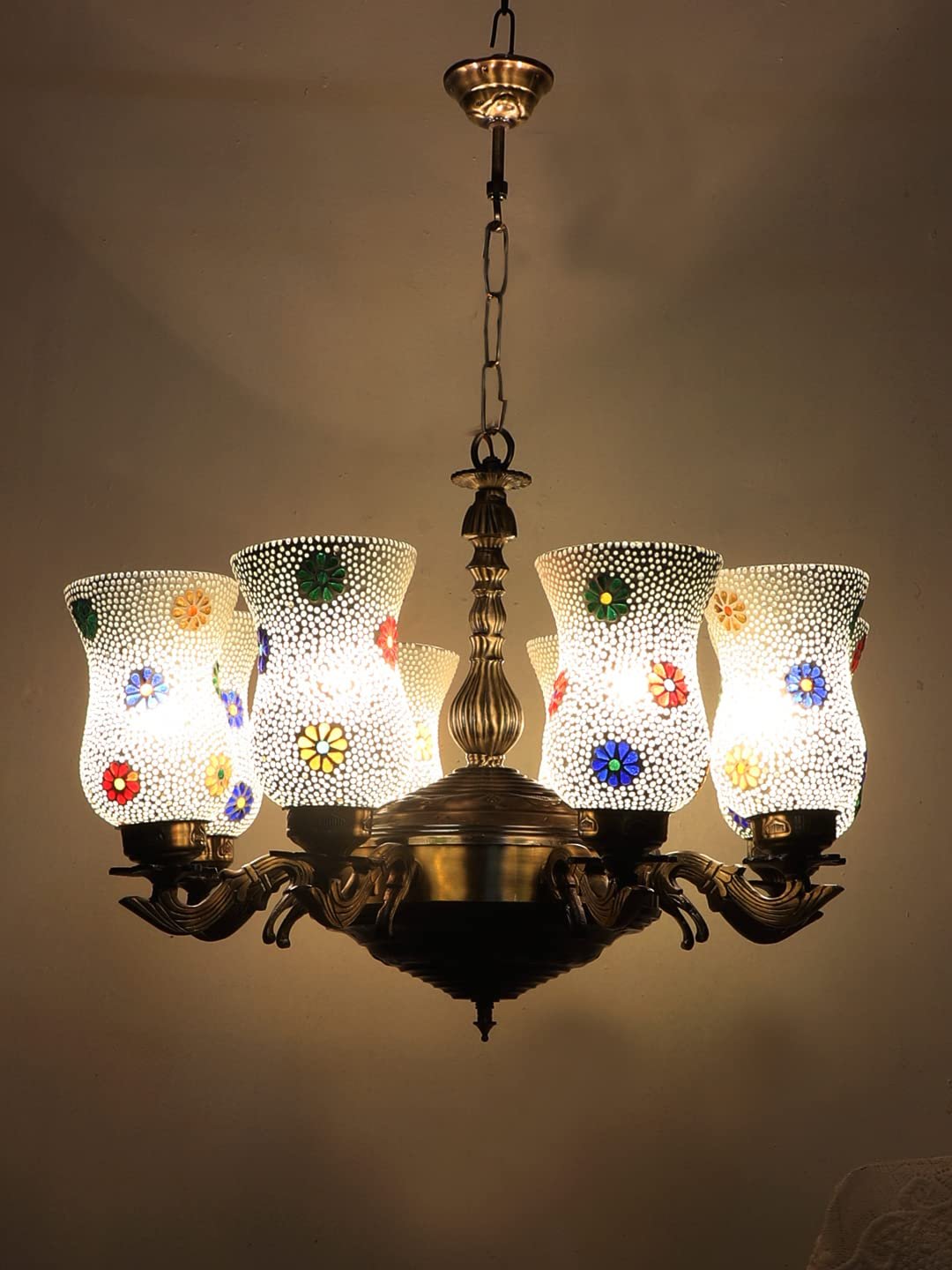 New Era 08 Light Chandelier with Mosaic Glass Shade (ENG48)