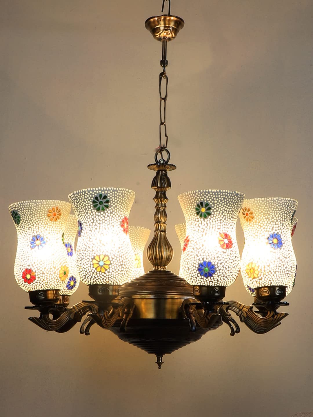 New Era 08 Light Chandelier with Mosaic Glass Shade (ENG48)