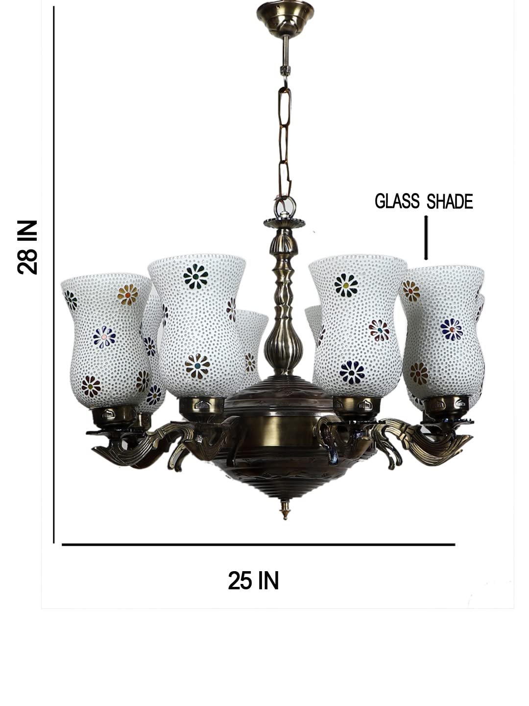 New Era 08 Light Chandelier with Mosaic Glass Shade (ENG48)