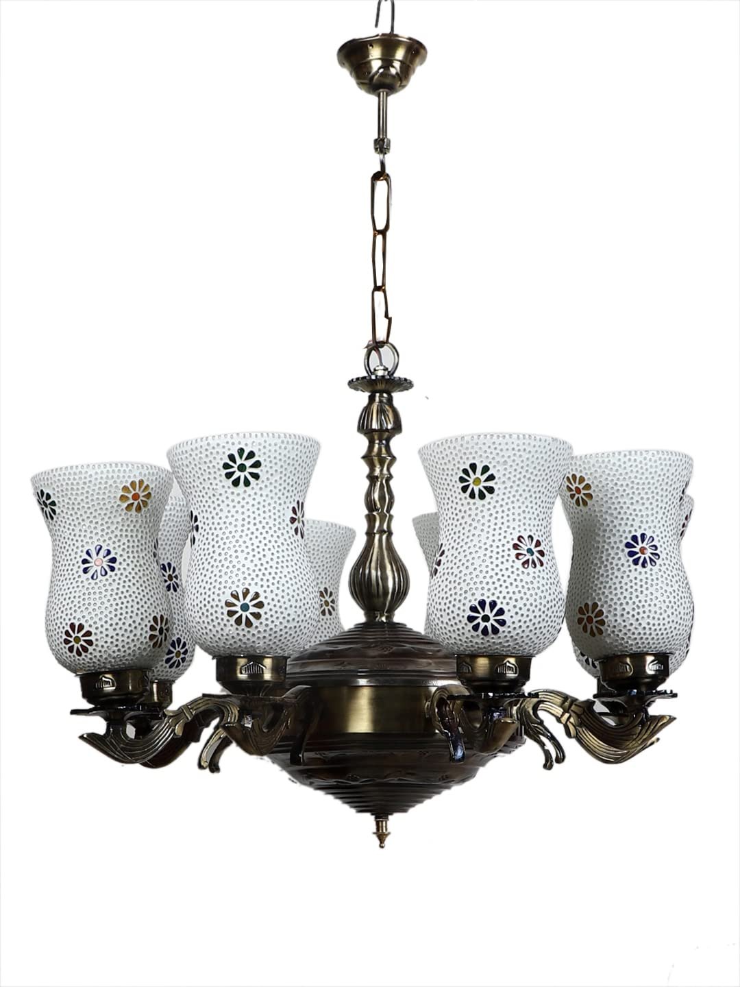 New Era 08 Light Chandelier with Mosaic Glass Shade (ENG48)
