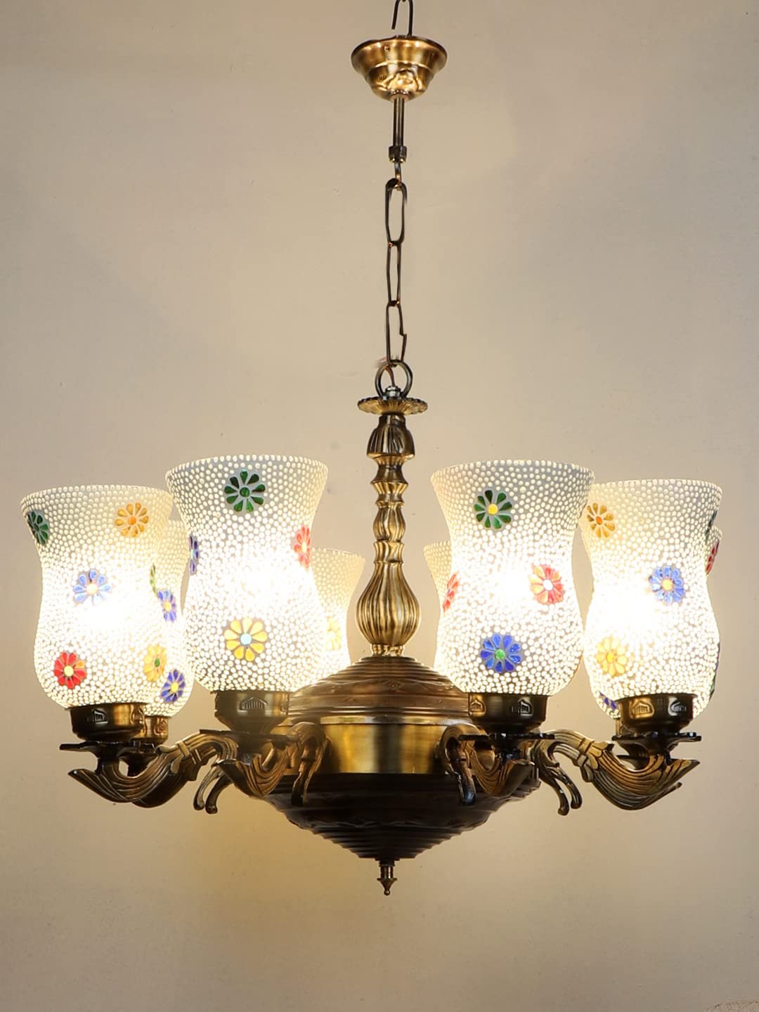 New Era 08 Light Chandelier with Mosaic Glass Shade (ENG48)