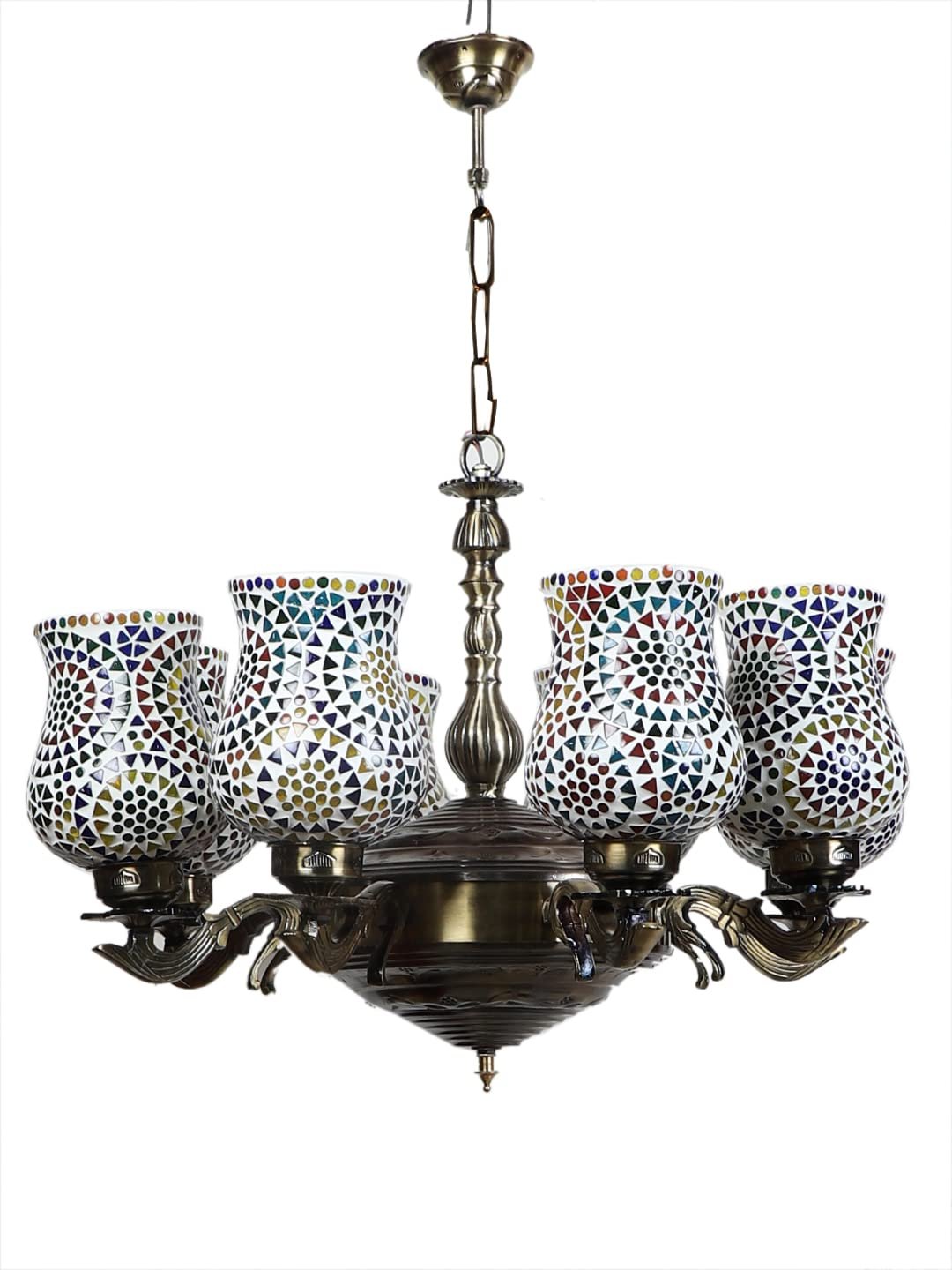 New Era 08 Light Chandelier with Mosaic Glass Shade (ENG49)