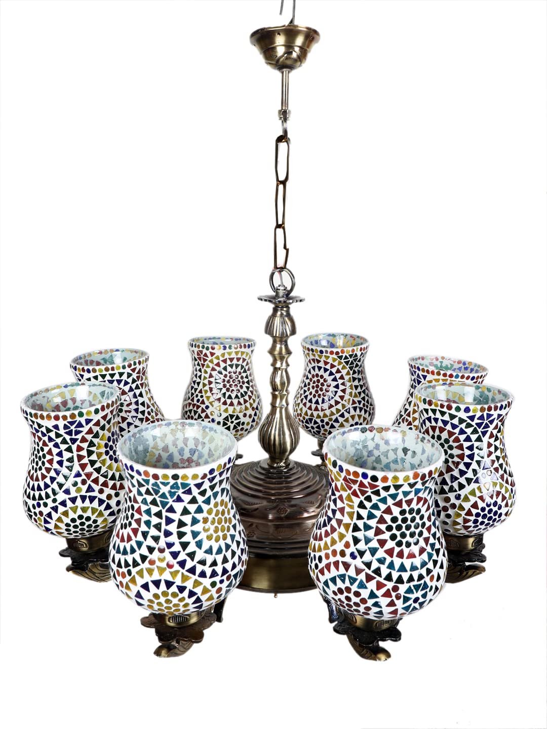 New Era 08 Light Chandelier with Mosaic Glass Shade (ENG49)