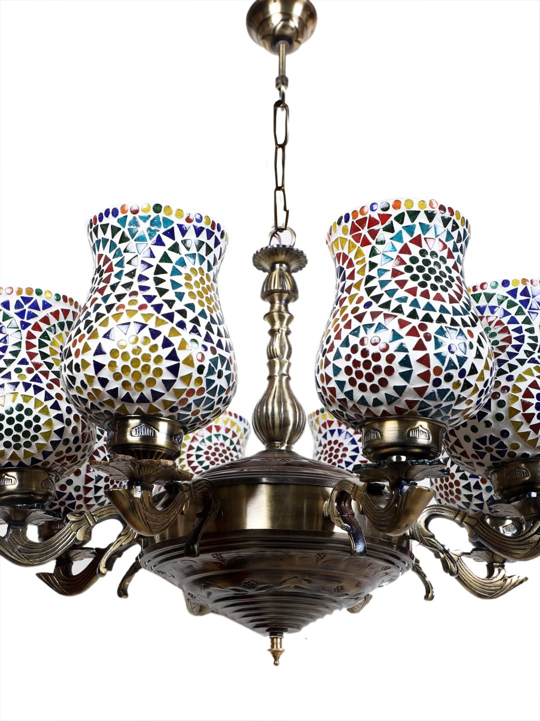 New Era 08 Light Chandelier with Mosaic Glass Shade (ENG49)