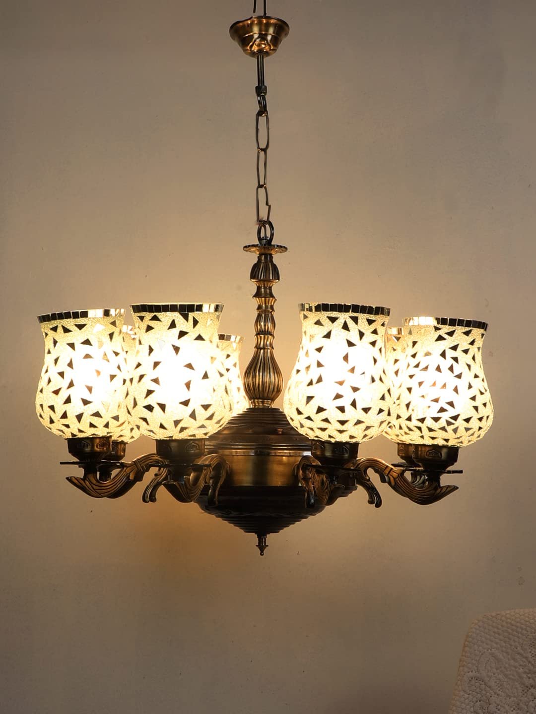 New Era 08 Light Chandelier with Mosaic Glass Shade (ENG50)